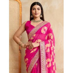Georgette Printed Designer Ready to Wear One Minute Saree