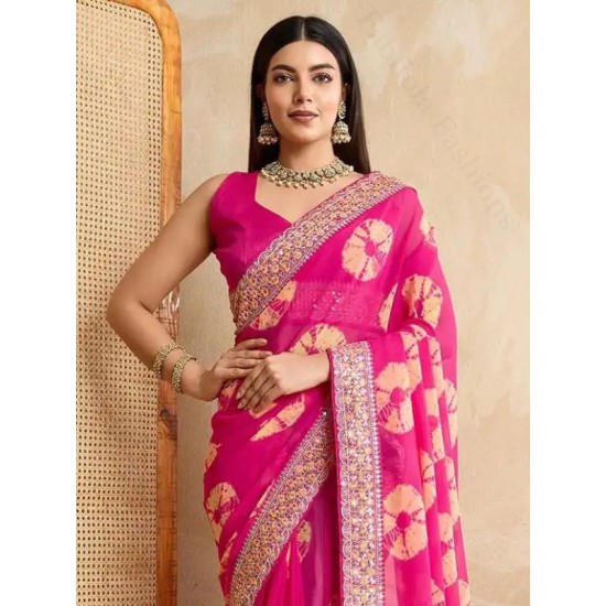 Georgette Printed Designer Ready to Wear One Minute Saree Georgette Printed Designer Ready to Wear One Minute Saree