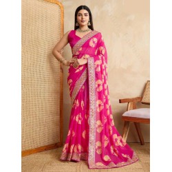 Georgette Printed Designer Ready to Wear One Minute Saree