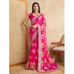 Georgette Printed Designer Ready to Wear One Minute Saree