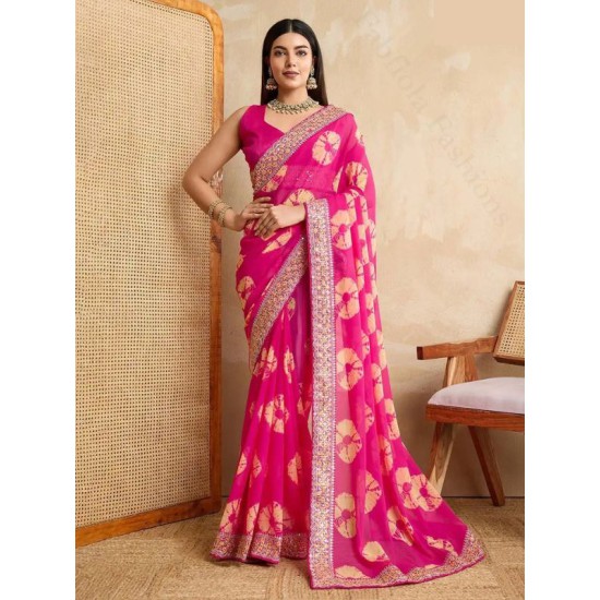 Georgette Printed Designer Ready to Wear One Minute Saree Georgette Printed Designer Ready to Wear One Minute Saree