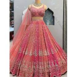 Heavy Designer Mirror Stone Work Wedding Lehenga Choli Readymade