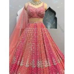Heavy Designer Mirror Stone Work Wedding Lehenga Choli Readymade