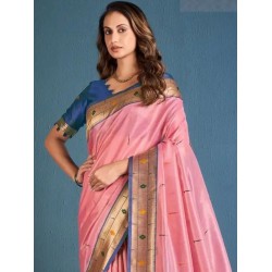 Soft Tissue Traditional Paithani Weaving Ready to Wear One Minute Saree