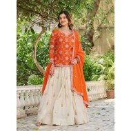Beautiful Chinon Silk Festive Designer Lehenga Choli Readymade