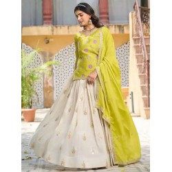 Beautiful Chinon Silk Festive Designer Lehenga Choli Readymade