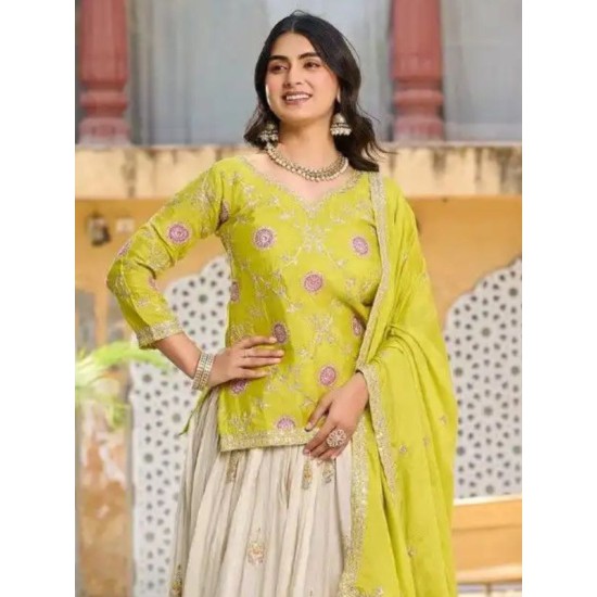Beautiful Chinon Silk Festive Designer Lehenga Choli Readymade