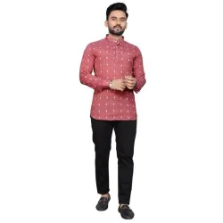 Cotton Printed Design Men Shorts Kurta