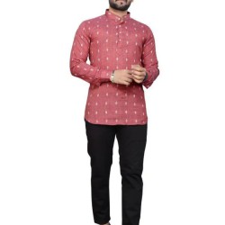 Cotton Printed Design Men Shorts Kurta