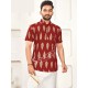 Heavy Rayon Gold Printed Design Men Shorts Kurta