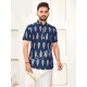 Heavy Rayon Gold Printed Design Men Shorts Kurta
