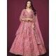 Light Pink Silk Embroidery Bridal Lehenga Choli Readymade Light Pink Silk Embroidery Bridal Lehenga Choli Readymade