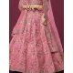 Light Pink Silk Embroidery Bridal Lehenga Choli Readymade Light Pink Silk Embroidery Bridal Lehenga Choli Readymade