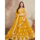 Mustered Yellow Georgette Embroidery Lehenga Choli Readymade