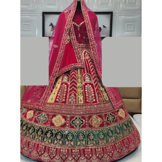 Velvet Heavy Embroidery Lehenga Choli Readymade Velvet Heavy Embroidery Lehenga Choli Readymade
