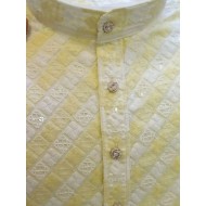 Heavy Embroidery Mirror Rayon Men's Kurta with Pajama Set