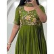 Beautiful Faux Georgette Embroidered Anarkali Gown With Dupatta
