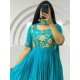 Beautiful Faux Georgette Embroidered Anarkali Gown With Dupatta