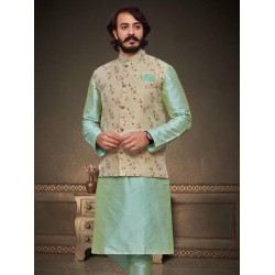 Green Cream Silk Men's Coti