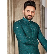 Soft Cotton Mirror Work Men's Kurta With Pajama Set
