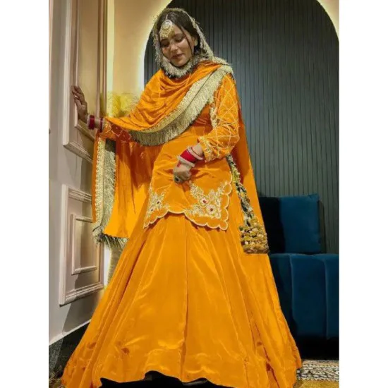 Beautiful Silk Designer Embroidery Readymade Lehenga Choli Beautiful Silk Designer Embroidery Readymade Lehenga Choli