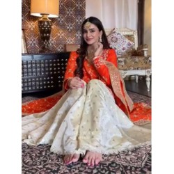 Chinnon Silk Printed Embroidery Palazzo Suit Readymade