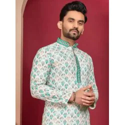 Designer Rayon Digital Print Men's Kurta with Pajama Set