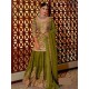 Green Chinnon Silk Printed Embroidery Readymade Sharara Suit Sets Green Chinnon Silk Printed Embroidery Readymade Sharara Suit Sets
