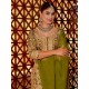 Green Chinnon Silk Printed Embroidery Readymade Sharara Suit Sets Green Chinnon Silk Printed Embroidery Readymade Sharara Suit Sets