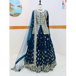 Georgette Designer Embroidery Anarkali Lehenga Party Wear