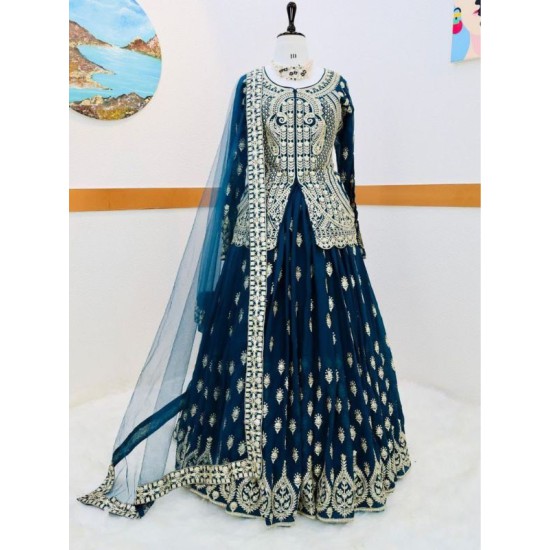 Georgette Designer Embroidery Anarkali Lehenga Party Wear Georgette Designer Embroidery Anarkali Lehenga Party Wear