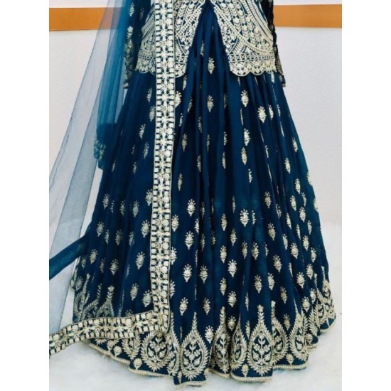 Georgette Designer Embroidery Anarkali Lehenga Party Wear Georgette Designer Embroidery Anarkali Lehenga Party Wear