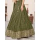 Green Sequins Designer Wedding Lehenga Choli Readymade