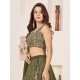Green Sequins Designer Wedding Lehenga Choli Readymade Green Sequins Designer Wedding Lehenga Choli Readymade