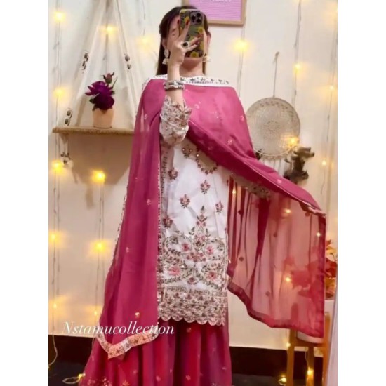Georgette Silk Stylish Designer Sahara Suit Party Wear Georgette Silk Stylish Designer Sahara Suit Party Wear
