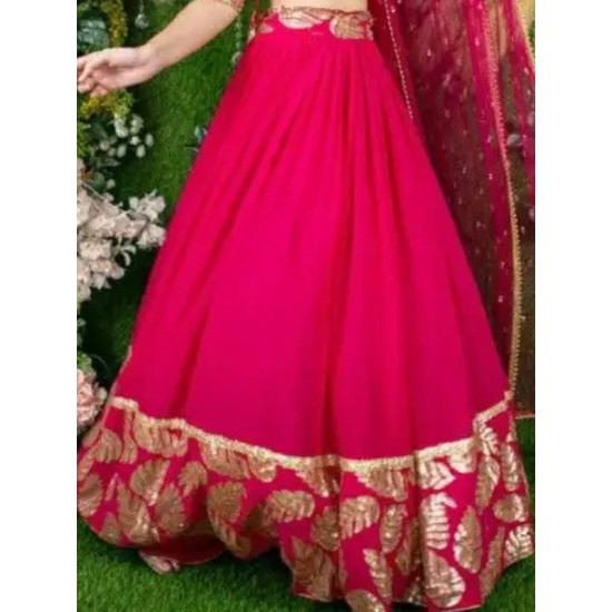 Hot Pink Designer Georgette Lehenga Choli Readymade Hot Pink Designer Georgette Lehenga Choli Readymade