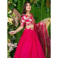 Hot Pink Designer Georgette Lehenga Choli Readymade