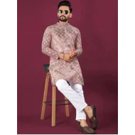 Heavy Rayon Embroidery Mirror Men's Kurta with Pajama Set