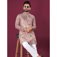 Heavy Rayon Embroidery Mirror Men's Kurta with Pajama Set
