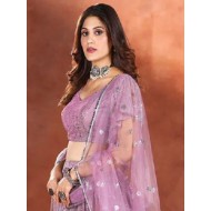 Light Pink Sequins Designer Wedding Lehenga Choli Readymade