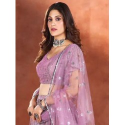 Light Pink Sequins Designer Wedding Lehenga Choli Readymade