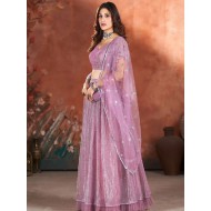 Light Pink Sequins Designer Wedding Lehenga Choli Readymade