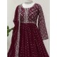 Maroon Faux Georgette Designer Embroidered Anarkali Gown With Dupatta Maroon Faux Georgette Designer Embroidered Anarkali Gown With Dupatta