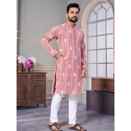 Silk Designer Embroidery Sequence Men's Kurta with Pajama Set