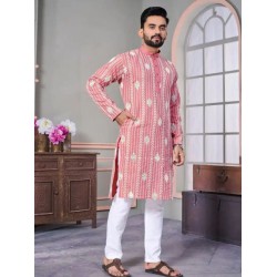 Silk Designer Embroidery Sequence Men's Kurta with Pajama Set