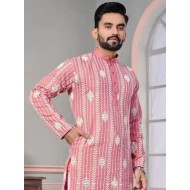 Silk Designer Embroidery Sequence Men's Kurta with Pajama Set