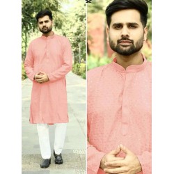 Rayon Mirror Work Men's Kurta with Pajama Set