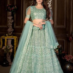 Sea Green Floral Designer Lehenga Choli Readymade