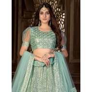 Sea Green Floral Designer Lehenga Choli Readymade