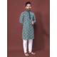 Soft Silk Embroidery Multi Sequence Men's Kurta with Pajama Set Soft Silk Embroidery Multi Sequence Men's Kurta with Pajama Set